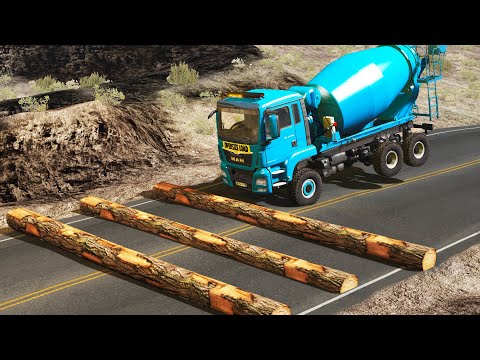 Cars vs Numerous Logs #2 | BeamNG.drive