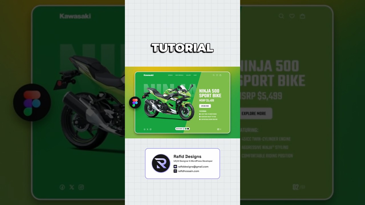 Sport Bike Website UI Design in Figma | Animation in Figma | Figma Tutorial For Beginners