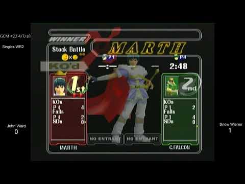 GCM 22 SSBM - John Ward (Marth) vs. Snow Wiener (C. Falcon) - Melee WR2