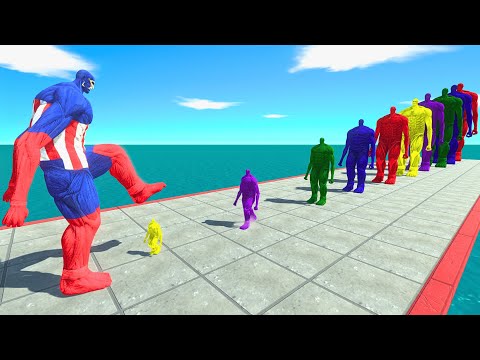 Avengers vs 10 Levels of Rainbow Colossal Titan – Ultimate Size Comparison – ARBS