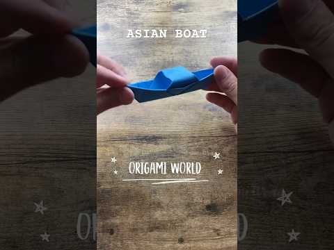ORIGAMI BOAT ASIAN STYLE FLOATING | PAPER BOAT SAMPAN TUTORIAL | DIY FLOATING PAPER BOAT ORIGAMI