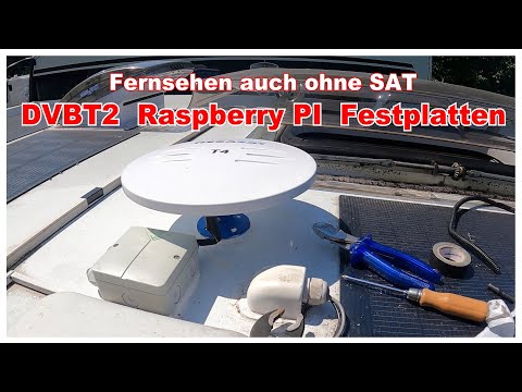 Megasat DVBT2 Antenne aufbauen, RasberryPi, Festplatten, überall Fernsehen auch ohne SAT