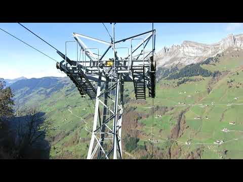 Ribi - Wannelen Luftseilbahn Talfahrt 2022 Seilbahn cable car in Unterschächen