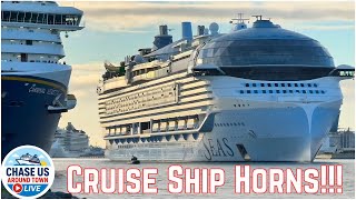 Multiple Cruise Ship Horn Battles/Salutes including Star of the Seas!