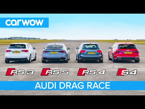 Audi RS5 vs RS3 vs S4 vs old RS4: Drag Race *Closer than you think*