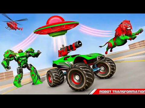 King Lion Robot Space Ship Monster Truck Wars of Robot Transform | Android iOS Gameplay
