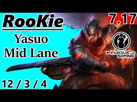 IG RooKie as Yasuo Mid Lane - S7 Patch 7.17 - RANK 3 Korean Challenger - Full Gameplay
