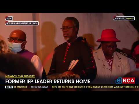 Former IFP leader Mangosuthu Buthelezi returns home