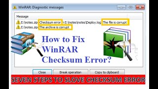 How to solve Checksum error in winrar 7steps to solve #checksum error #solved checksum error