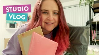 Studio Vlog | Making NOTEBOOKS & STICKERS, plus lots of Small Business HAPPY MAIL | 023