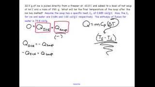 Calculating equilibrium temperature that includes a phase change: Chemistry sample problem