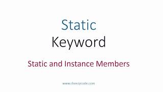 Static Class & Static Members In C# With Examples