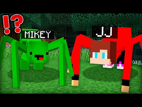 JJ and Mikey №1 - JJ and Mikey Morph To SPIDERS MUTANTS in Minecraft   Maizen