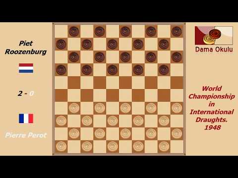 Pierre Perot - Piet Roozenburg. World Championship in International Draughts- 1948.