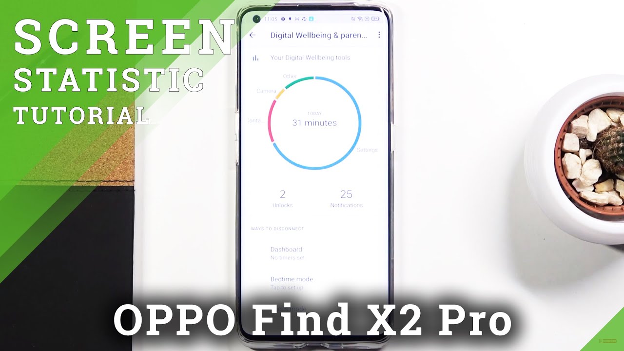 Check Total Screen Time - Battery Settings on OPPO Find X2 Pro