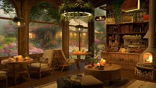 Spring Coffee Shop Ambience & Smooth Jazz Music | Background Instrumental to Relax, Study, Work