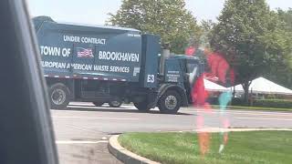 Town of Brookhaven European American Waste Services Mack LR McNeilus Garbage Truck E3 Passing by