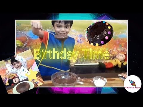 Naitik making cake for his own birthday