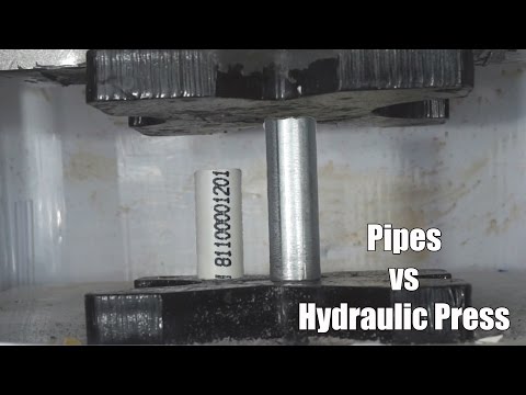 Different Pipes Crushed With Hydraulic Press |Metal | PVC