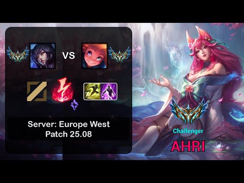 Ahri Mid vs Zoe - EUW Challenger - Patch 25.08