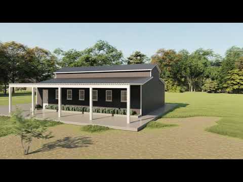 Barndominium Metal Building - 3D Rendering