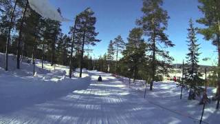 preview picture of video 'Winter Toboggan in Ounasvaara in Rovaniemi in Lapland Finland - tobogganing'