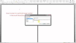 How to jump to a particular page number in Microsoft Word Document
