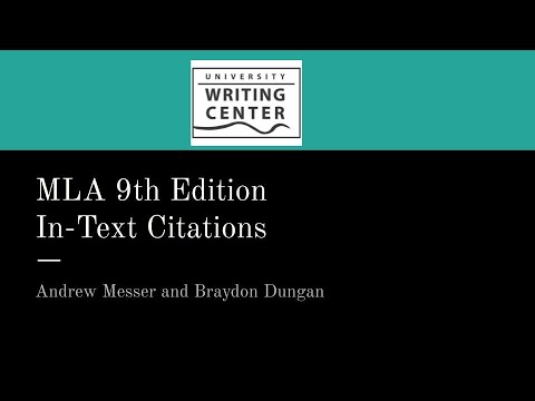 MLA 9th Edition In-text Citations