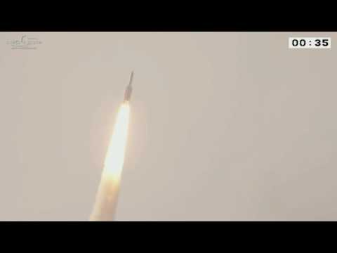 Liftoff of Arianespace’s Ariane 5 with Star One D1 and JCSAT-15