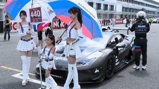 【IIMORI  Team Hitotsuyama / 松田蘭さん / 阿比留あんなさん  レースクイーン】Fuji1 GP グリッドの模様 2024.08.12
