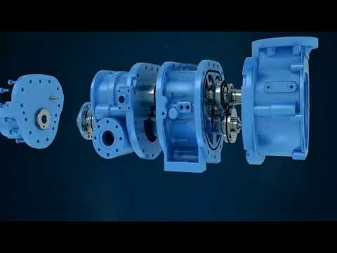 Animation demo of high speed VF screw compressor unit air compressor equipment