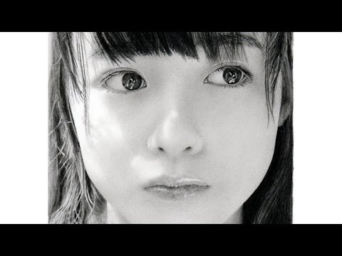 橋本環奈 超精細鉛筆畫 完成までの一部始終 動画 早送り