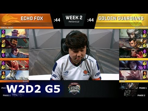 Echo Fox vs Golden Guardians | Week 2 Day 2 S8 NA LCS Summer 2018 | FOX vs GGS W2D2