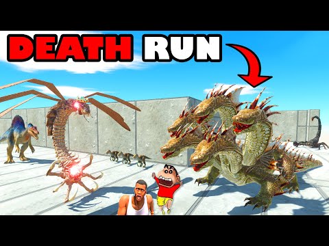 SHINCHAN IMPOSSIBLE DEATH RUN vs GIANT FLYING MONSTER and CHOP in ANIMAL REVOLT BATTLE SIMULATOR