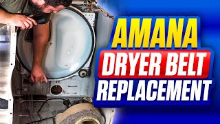 Amana Dryer Belt Removal and Replacement | Drum Not Turning | Pulley Replacement