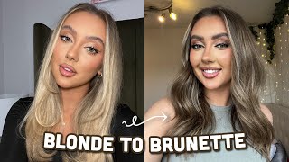 BLONDE TO BRUNETTE HAIR TRANSFORMATION | Full Hair Transformation including process & inspo pics!