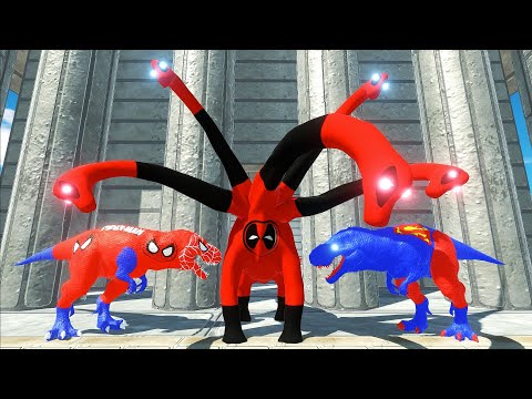DEATH RUN vs HYDRA DEADPOOL BRACHIOSAURUS - Animal Revolt Battle Simulator