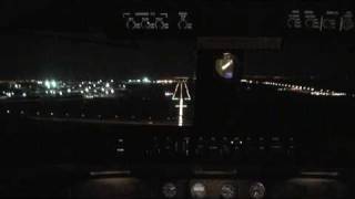 preview picture of video 'Bombardier Challenger 604 Night Landing At Vnukovo'