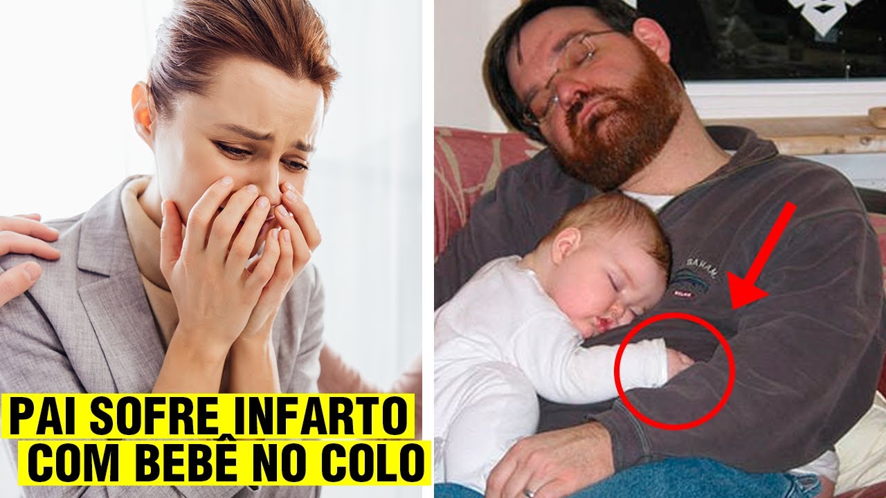 Homem tem infarto enquanto cuidava de seu bebê. O que a mãe vê na mão do filho ao encontrá-los...