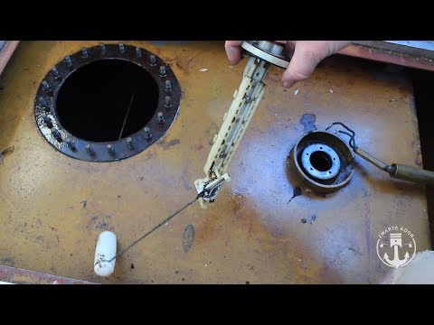 Installing a fuel gauge sending unit in a boat