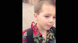 Devlin at the end of first day of school