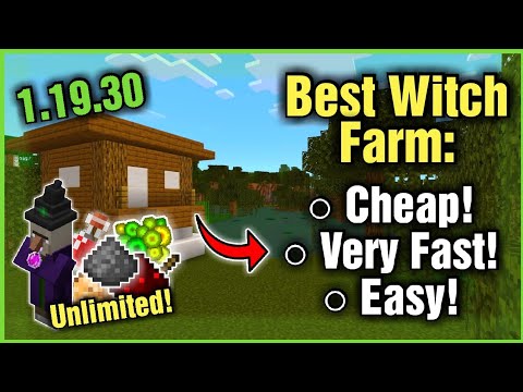 BEST WITCH FARM EVER!! (2000 DROPS PER HOUR!) In Minecraft Bedrock 1.20