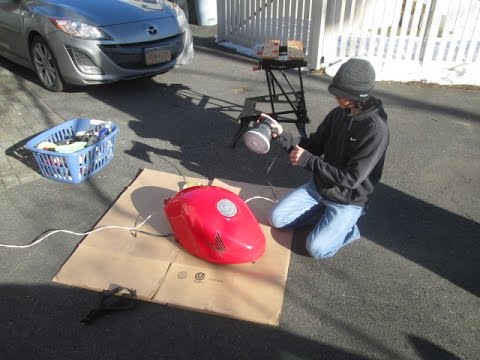HOW TO BUFF OUT DADS BIKE USING HARBOR FREIGHT BUFFER.
