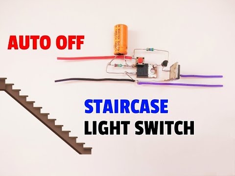How To Make Auto OFF Staircase Light Switch Circuit..Simple Delay OFF Timer Circuit.. Video