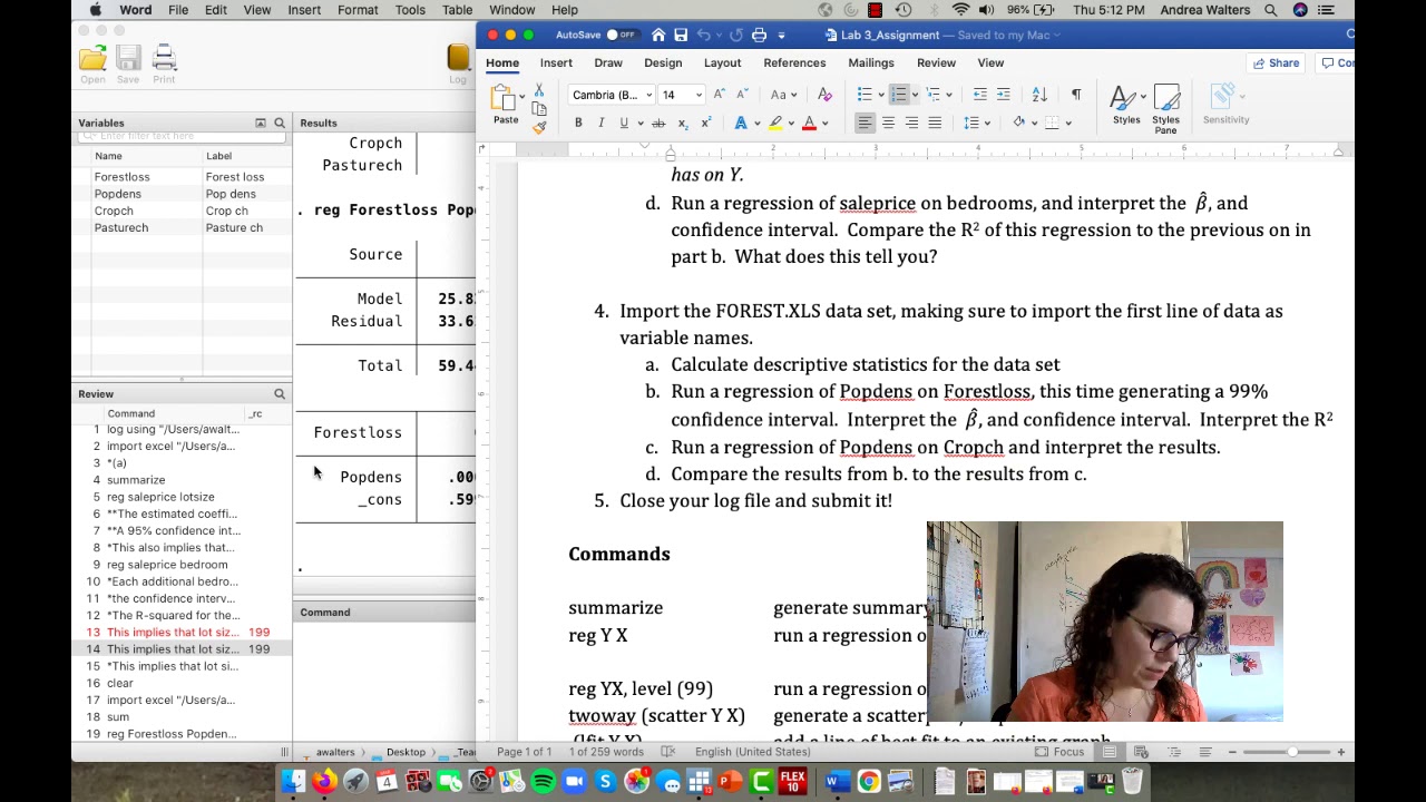 Lab 3 - Simple Regressions & Statistical Analysis