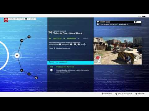 Watch Dogs 2 - Prologue: Research App, Upgrade Wheel Introduction Gameplay Tutorial PS4 Pro