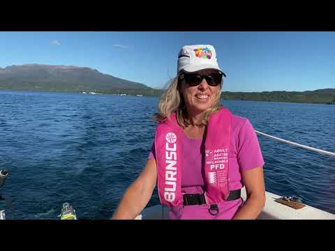 Raewyn Tasker sailing Farr 6000 Lake Tarawera