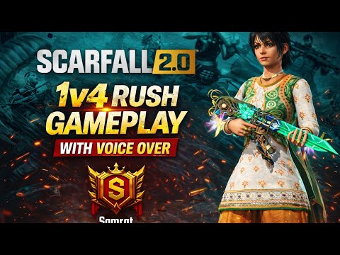 Scarfall 1 v 4 Rush Gameplay in Samrat Lobby (with voice over) #scarfall2  #girlgamer