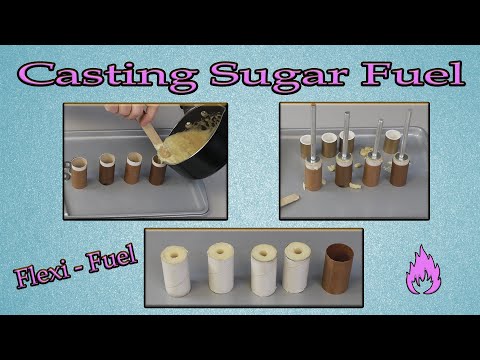 Casting sugar fuel for a snap ring 38 mm rocket motor.