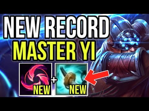 NEW KEYSTONE HAIL OF BLADES + ITEM STORMRAZOR ARE BROKEN! NEW WORLD RECORD YI - League of Legends